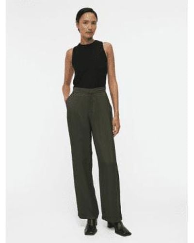 Object Rosa High Waisted Trousers - Verde