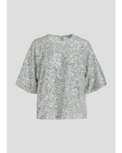 Essentiel Antwerp Top lentejuelas ferras - Gris