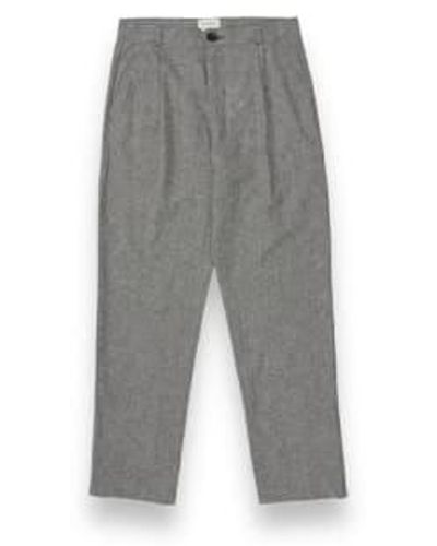 Oliver Spencer Morton Pleated Trousers Rackfield White - Grigio