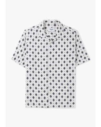 Wax London Didcot Ditsy Tile Shirt Shirt en ECRU - Blanc