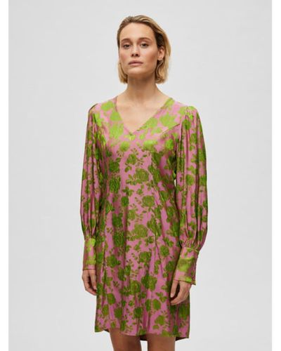 SELECTED Selected/femme Jacquard Short Dress - Green