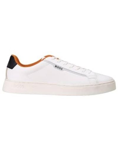 BOSS Rhys Tenn Pusdth Sneakers Open Uk 7 - White