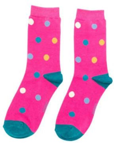 Miss Sparrow Sks385 Spots Socks Hot One Size - Pink