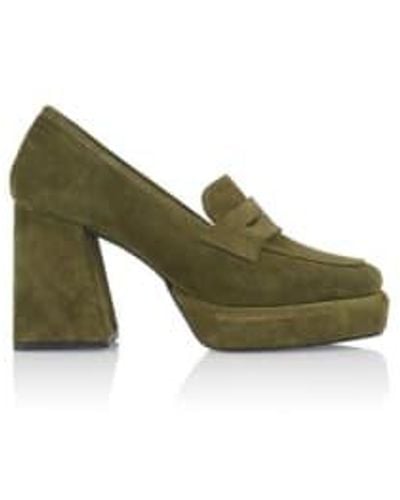 Dwrs Label Pavia Suede Loafers Army - Verde