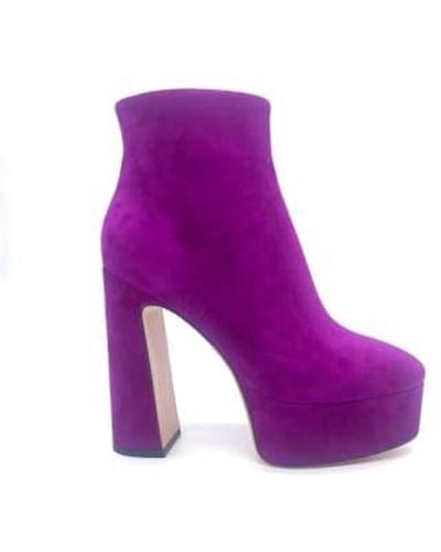 Lola Cruz 'bucky' Ankle Boot 36 - Purple
