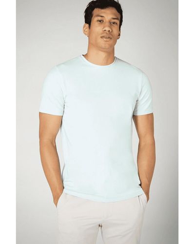 Remus Uomo Turquoise verjüngter Fit Cotton Stretch T -Shirt - Weiß