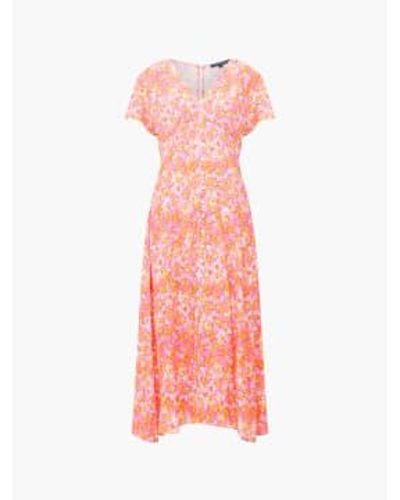 French Connection Cass Delphine V-neck Midi Dress - Pink