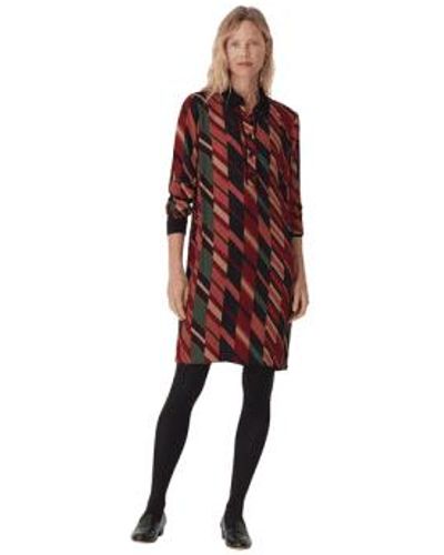Nice Things Mixed Stripe Print Shirt Dress From - Rosso