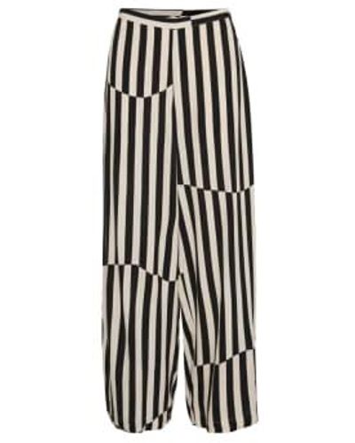 Soaked In Luxury And White Stripe Camia Pants L - Black