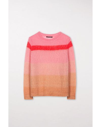 Luisa Cerano Candy Pink Stirped Mohair Sweater