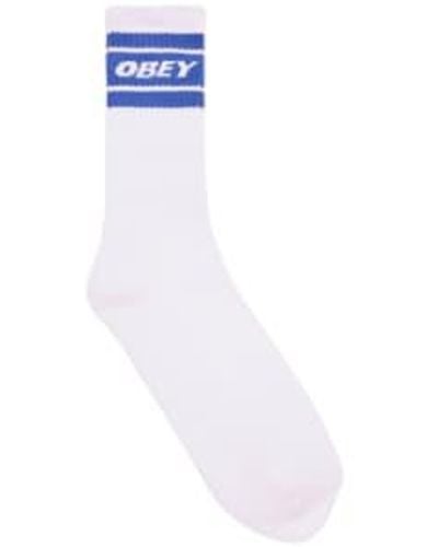 Obey Cooper Socks Surf White - Blu