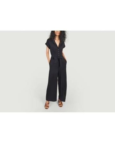 King Louie Darcy Milano Crepe Jumpsuit Xs - Blue