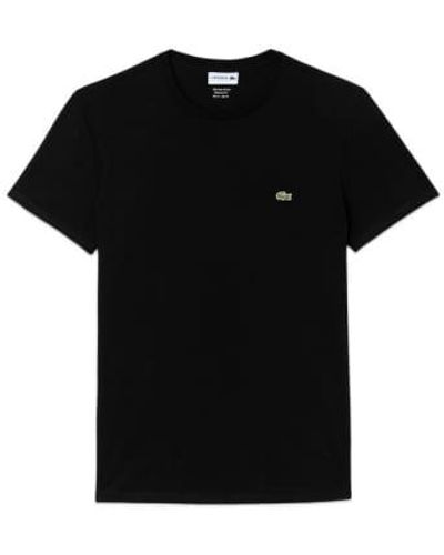 Lacoste Th 6709 t-shirt aus pimabaumwolle schwarz