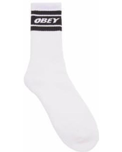 Obey Cooper Socks Black 4 - Bianco