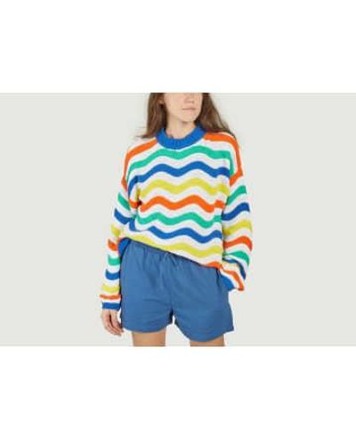 Thinking Mu Jo Knitted Pullover S - Blue