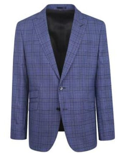 Torre Prince Of Wales Check Suit Jacket Navy Blue