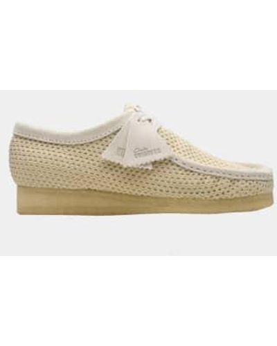 Clarks Wallabee Shoes Off Mesh Uk7 - Natural