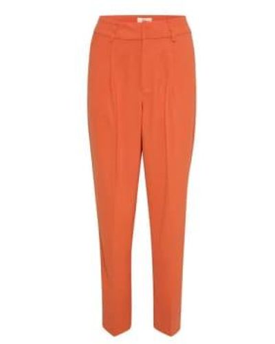 Cream High Waisted Trousers Orange 36