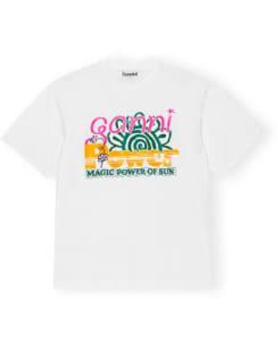 Ganni Future Heavy Sun T Shirt - Bianco