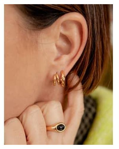 Nordic Muse Mini Twist Leverback Huggie Hoop Earrings - Marrone