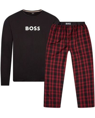 BOSS by HUGO BOSS Pyjama-Set – Dunkelrot