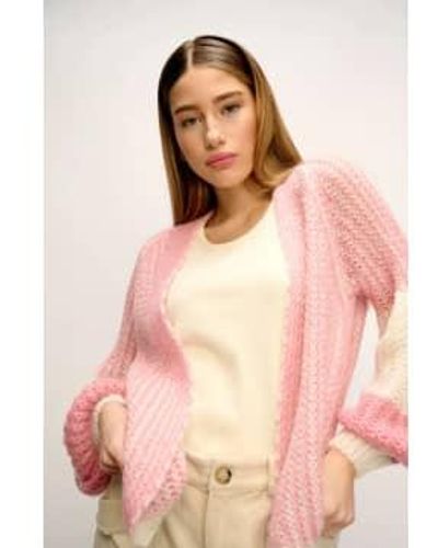 Noella Knit Cardigan And Rose Xs/s Uk 8/10 - Pink