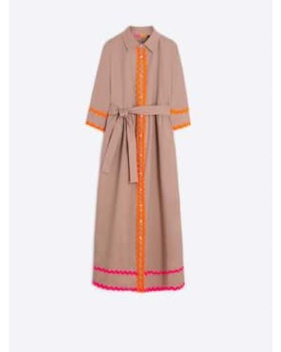 Vilagallo Poplin Shirt Dress Camel 46 - Orange