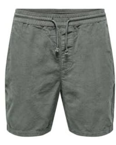 Only & Sons Alfi Relax Cord Shorts - Grey