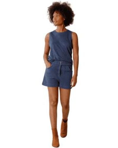 indi & cold Indi And Cold Rustic Jacquard Shorts In - Blu
