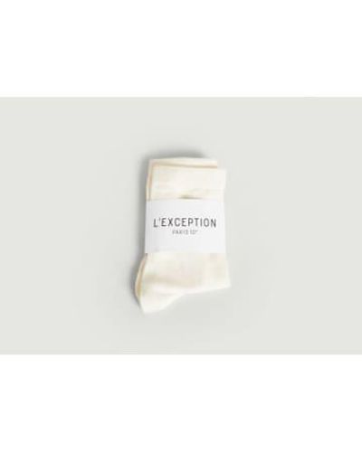 L'Exception Paris Calcetines bordados - Blanco
