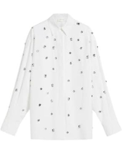 Sportmax Camisa blanca con joyas - Blanco
