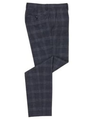 Remus Uomo Larenzo Check Suit Trouser Dark - Blu