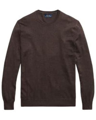 Ralph Lauren Suéter lana ajuste lgado - Marrón