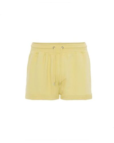 COLORFUL STANDARD Pantalones cortos chándal orgánicos clásicos amarillo suave