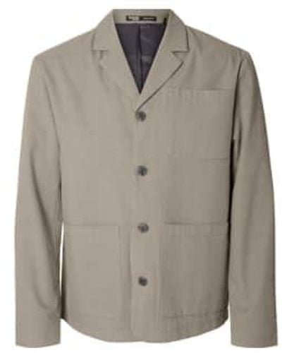 SELECTED Slh-smith Seersucker Hybrid Pure Cashmere Jacket - Grey