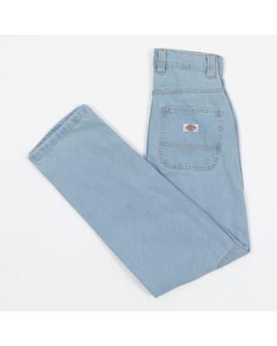 Dickies Madison madison jeans mezclilla doble rodilla en azul vintage envejecido