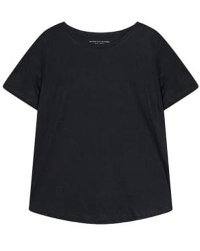 Majestic Filatures Shirt Lyocell Cotton Mix Shirt Round Neck - Black