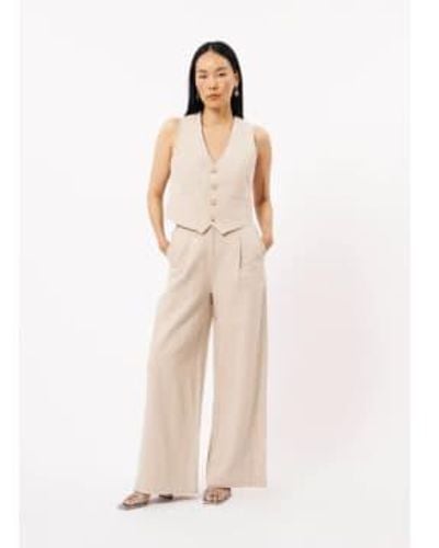 FRNCH Wide Leg Philo Trousers Beige S - Natural