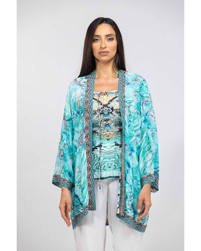 Inoa Canberra Printed Silk CAMILLA Top with Crystals 205