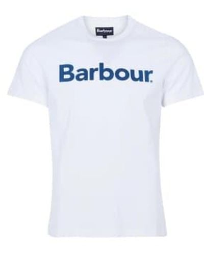 Barbour Logo Tee White - Blanc