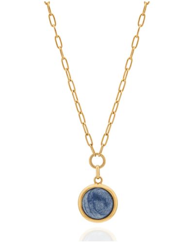 Anna Beck Med Dumortierite Pendant Necklace Plated - Metallic