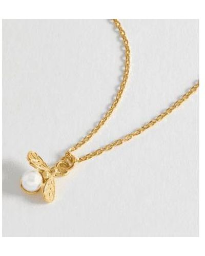 Estella Bartlett Pearl Bee Pendant Necklace - Metallic