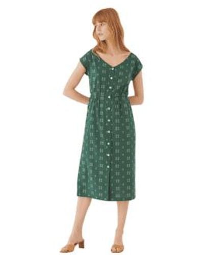 Nice Things Criss-cross Jacquard Dress 36 - Green