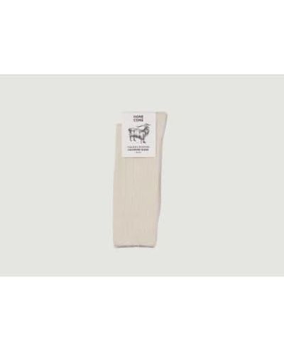 Homecore Plain Ribbed Socks 1 - Bianco