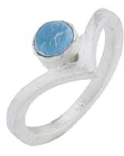 silver jewellery Chevron ring türkis - Blau