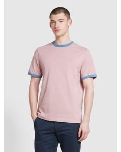 Farah T-shirt rose et bleu