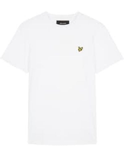 Lyle & Scott T-shirt au cou - Blanc