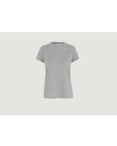 Samsøe & Samsøe Heather Solly Organic Cotton T Shirt Xs - Gray