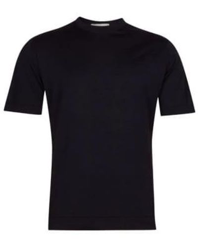 John Smedley Lorca Welted Short Sleeve T Shirt - Black