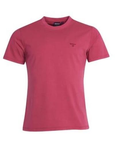 Barbour Garment Dyed T Shirt Fuscia - Rosa